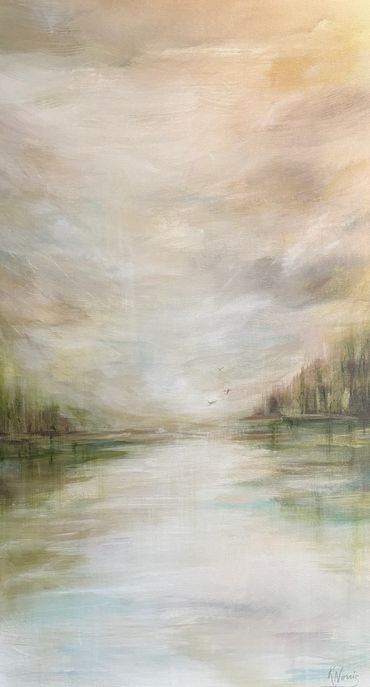 SOLD: Landscape on canvas is 24" x 48"