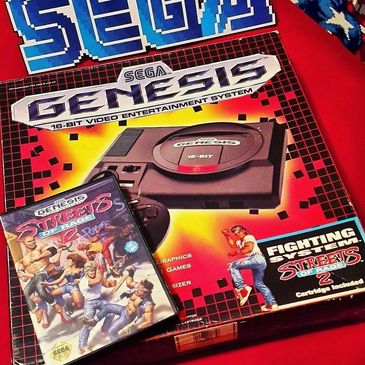Foto do Sega Genesis com Streets of Rage 2