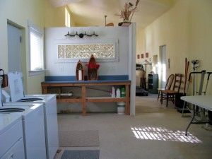 The laundry area in the Wash -- just $1 per load -- on the honor system.