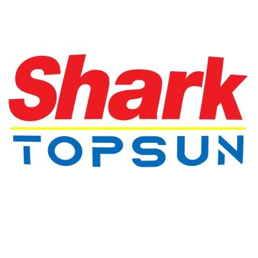 Logo with 'Shark' in red and 'TOPSUN' in blue underlined by a yellow line.