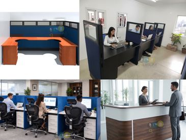 Módulos, estaciones de trabajo, recepciones, sillas gerenciales