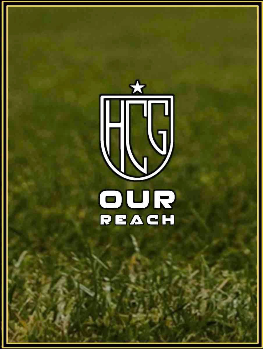 Harcus Consultancy Group logo on a pitch by the words "Our reach"