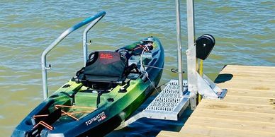 Boat lift installation on Galveston Bay by Coastal Pier And Dock, LLC,