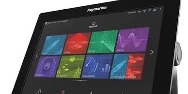 Raymarine marine navigation touchscreen device.