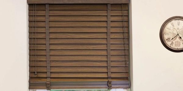 dark wood colour wooden blinds