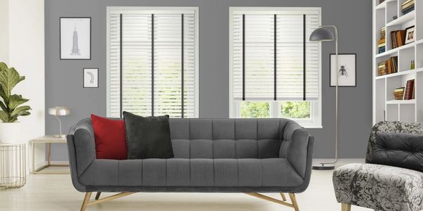 real wood blinds in living room