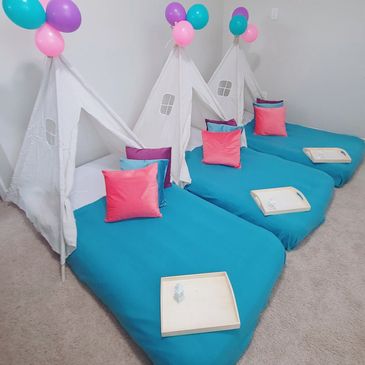 Starter sleepover party setup