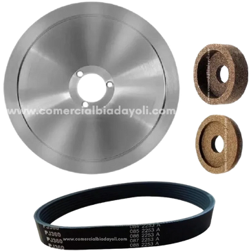 Repuestos para cortadoras de cecinas; DIscos, piedras afiladoras, correas y lubricantes.