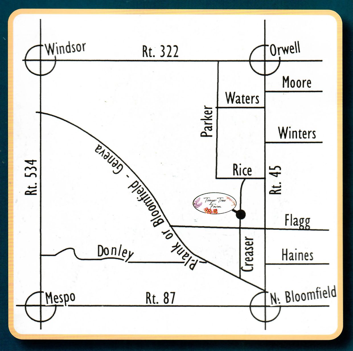 Troyer Tree Farm Orwell Ohio
Tree Farm
Map