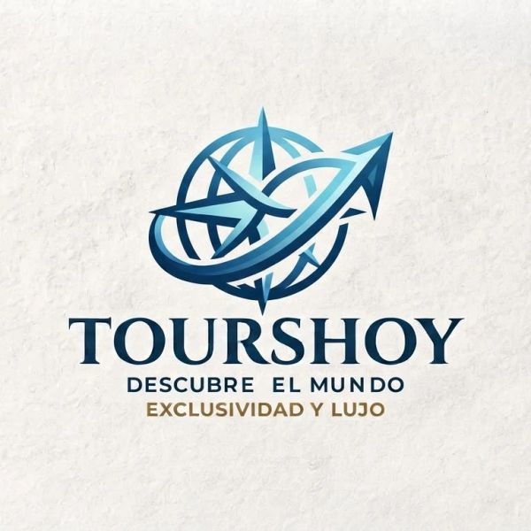 Logo de TourShoy con lema de exclusividad y lujo.
