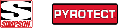 Logos of Simpson and Pyrotect, both in bold fonts with red and black themes.