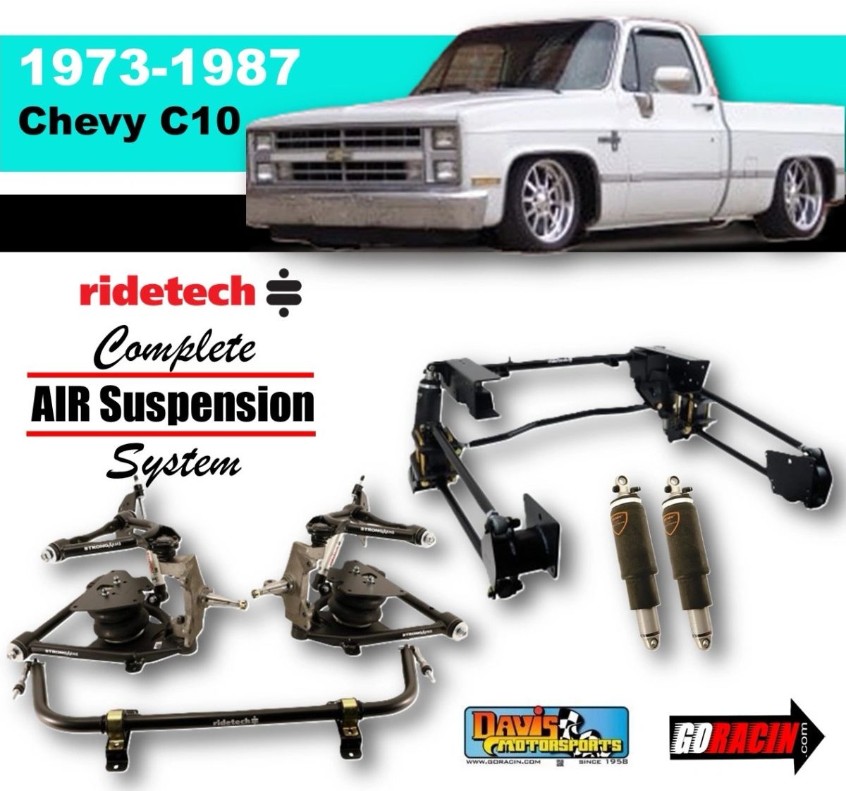Ridetech Complete Air Suspension System, 1973-1987 Chevy C10 ...