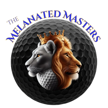 Logo of "The Melanated Masters" featuring a lion and lioness.
