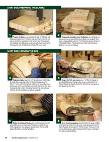 Step-by-step wood carving instructions with images.