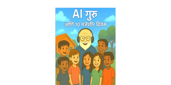 AI गुरु आणि 10 मजेशीर दिवस, मुलांसह आनंदी गुरूची चित्रकथा.