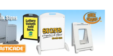 Sinicade plastic sidewalk sign for outdoor advertising.