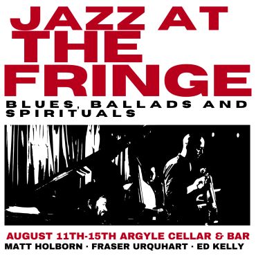 Jazz at The Fringe concert poster with performers' names.