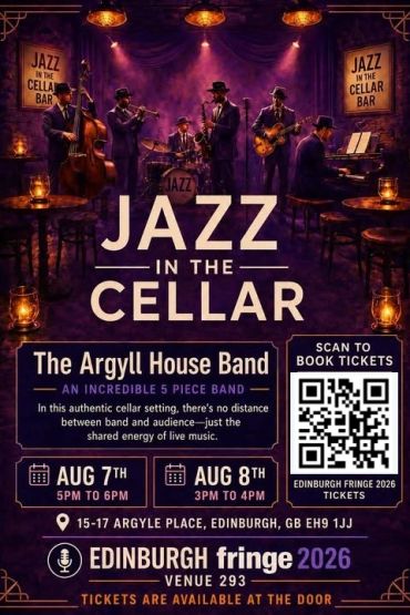 Jazz in the Cellar live band event in Edinburgh.