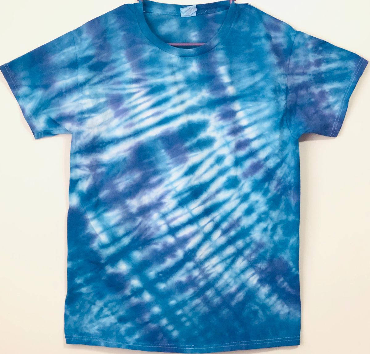 Purple and blue ray tie dye t-shirt MEDIUM