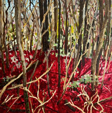 Red landscape with branches