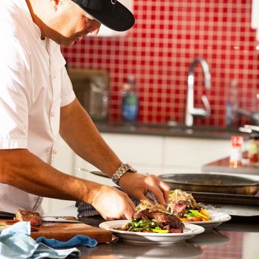 Chef George Preparing a gourmet dinner