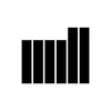 Black bar chart icon with six vertical bars of varying heights.