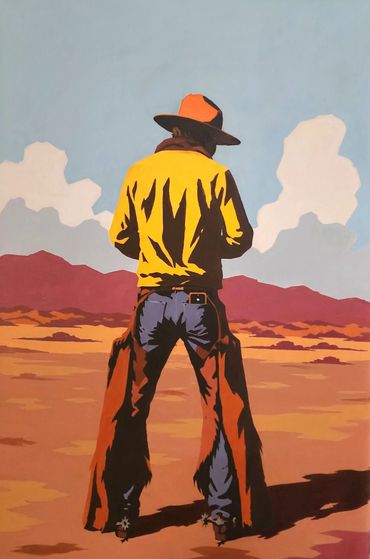 Sandstone Cowboy , Acrylic on canvas, 36x24 contact for pricing.