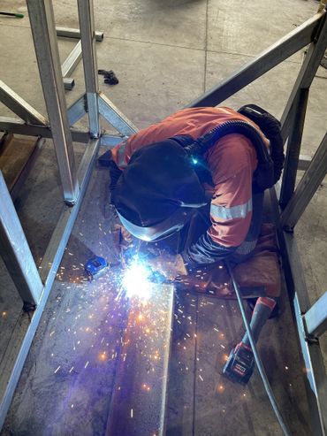 Bakers Mobile Welder Working on A Welding Project