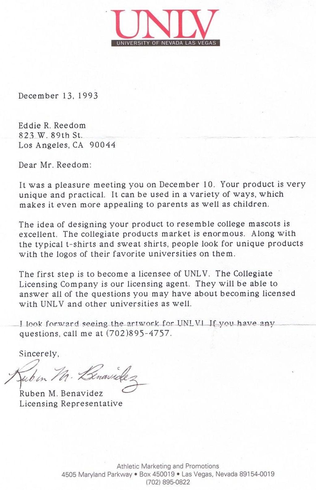 Presented my patents to the Licensing Department of UNLV Within a year of getting my second patent.
