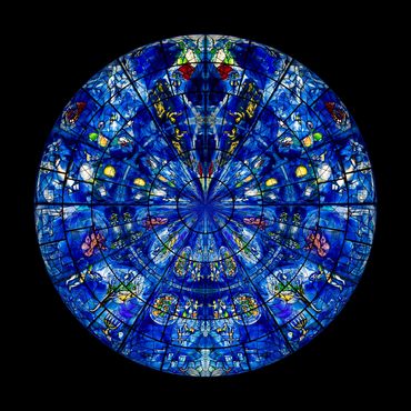 A digital manipulation of the stained glass windows in the Chicago Art Institute