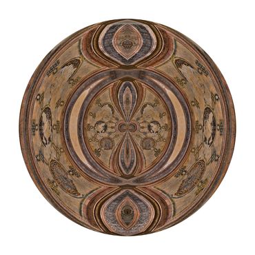 symmetrical spherical design of jewish synagogue wall decor in this abstract photo