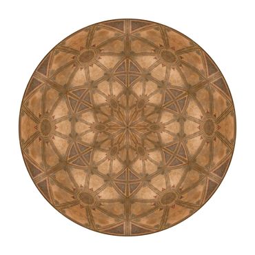Brown and tan starburst pattern with Jewish Judaic motifs in this abstract photo