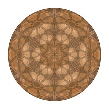 Brown and tan starburst pattern with Jewish Judaic motifs in this abstract photo