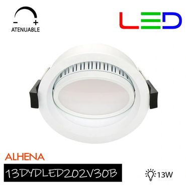 Lámpara de interior LED atenuable para empotrar, 13 W, Luz suave cálida.
