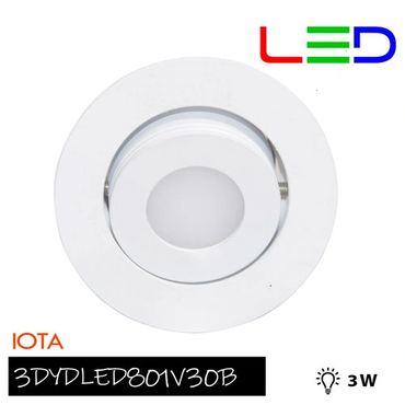Lámpara de interior LED atenuable para empotrar, 3 W, Luz suave cálida.
