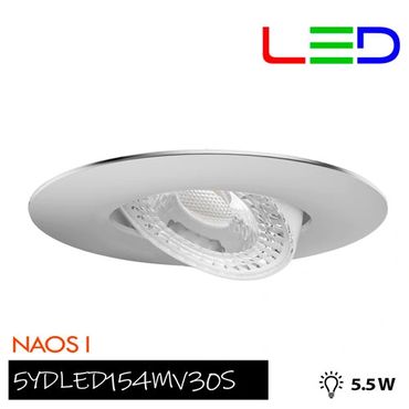 Lámpara de interior LED para empotrar, 5.5 W, Luz suave cálida.
