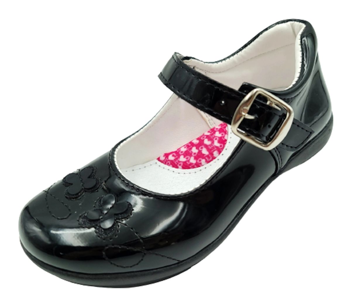 Zapatos Escolares Negros Flats Niña Balerinas Arco Soporte Cómodas Modernas  21-460