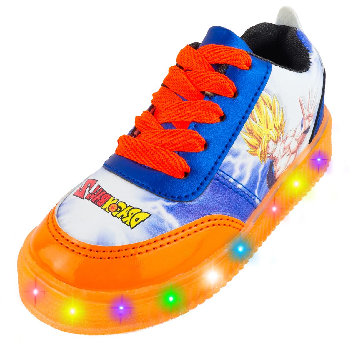 Tenis Dragon Ball Z Luces Leds Goku Super Sayayin Ni os 770 rng 12 al 26