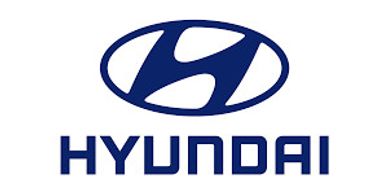 Hyundai logo with stylized H in blue above the company name.