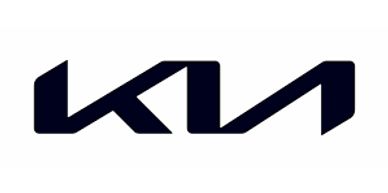 Modern black Kia logo on a white background.