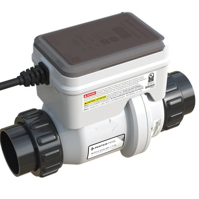 Digital water flow meter with electric connections.