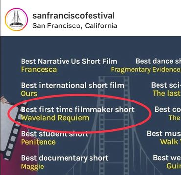 Best First Time Filmmaker Short at the San Francisco Arthouse Film Festival