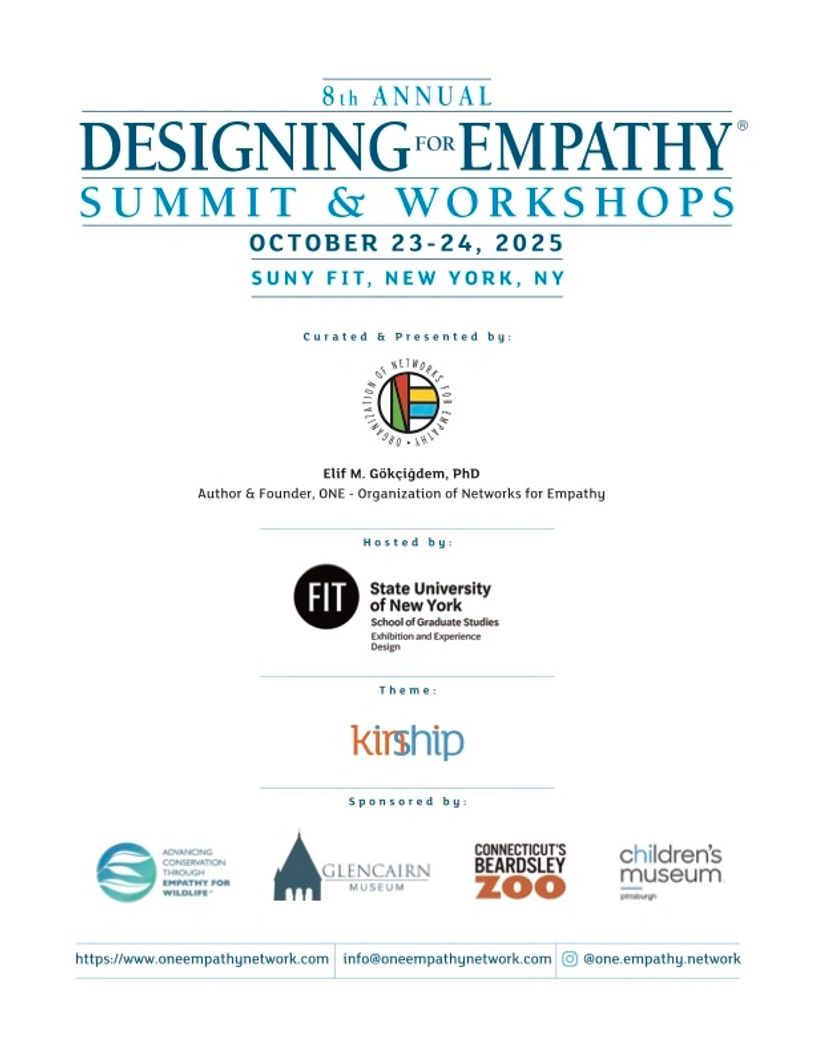 Poster for the 8th Annual Designing for Empathy Summit &amp; Workshops in New York, October 2025.