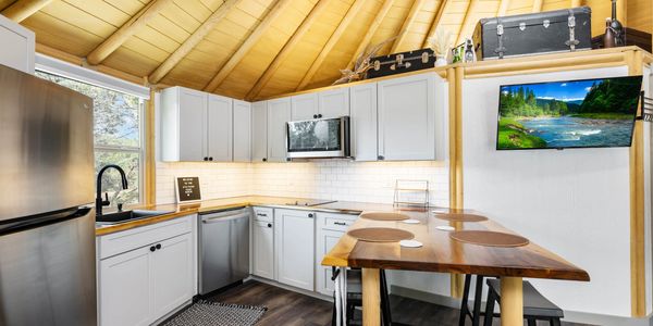 Stetson Yurt-Cabin Kitchen view