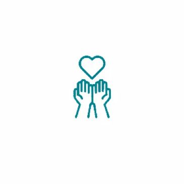 Serving picture with hands holding heart