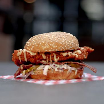 Maple Butter & Bacon Chicken Sandwich, made with locally sourced Maple Butter.