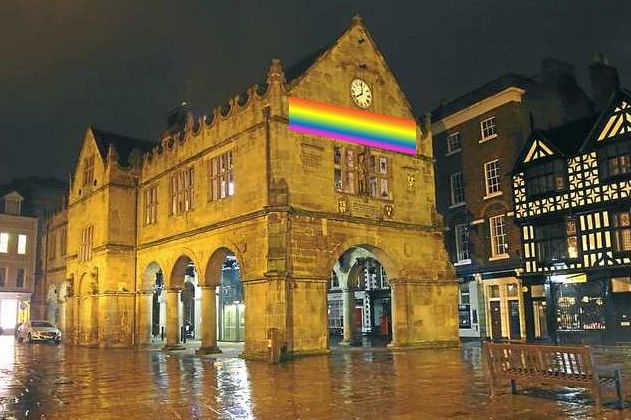 Shrewsbury square LGBT banner