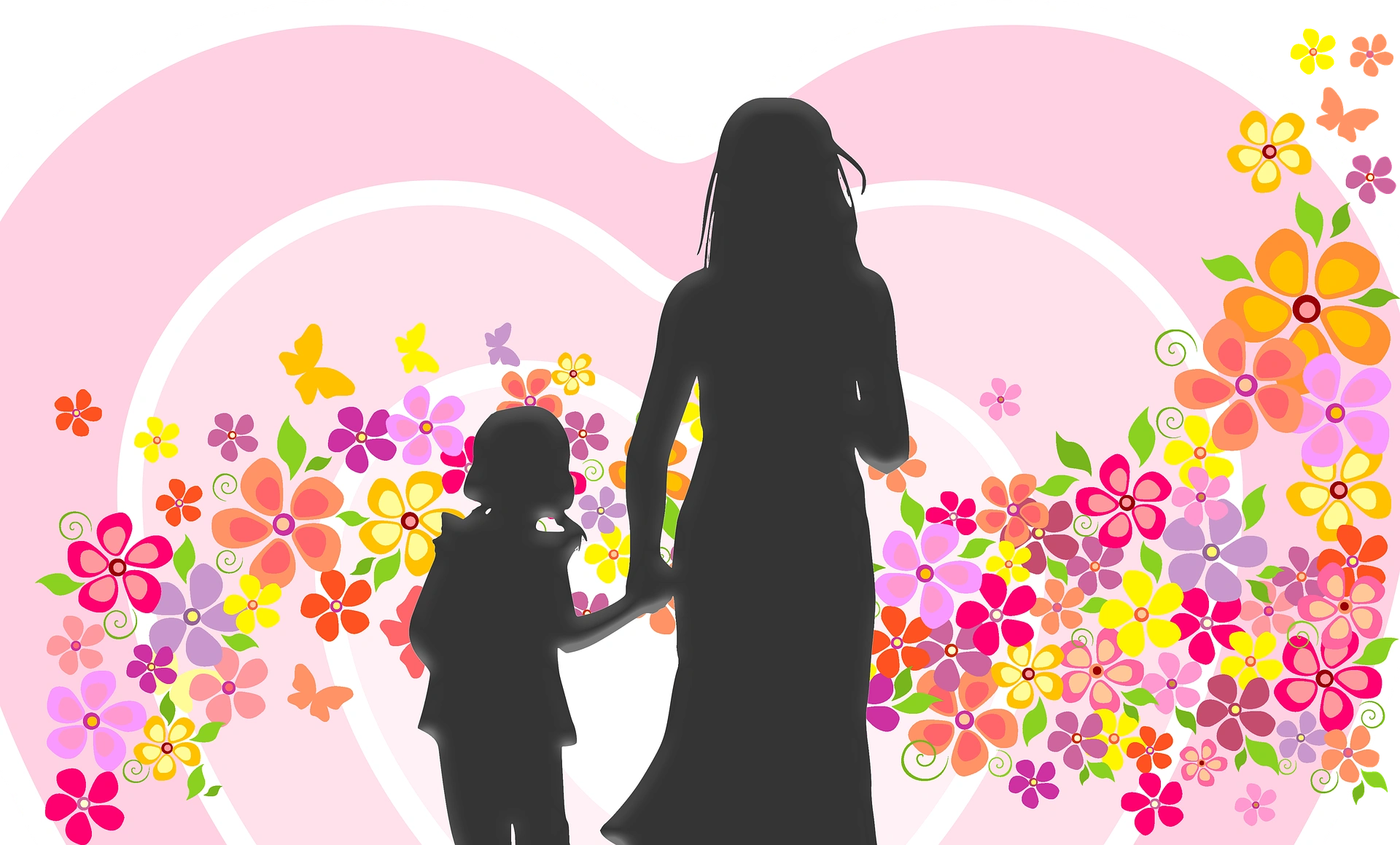 Мамины цветочки слова. Силуэт женщины с ребенком на руках. Рисунок ко Дню матери. Картина ко Дню матери. День матери картинки для детей.