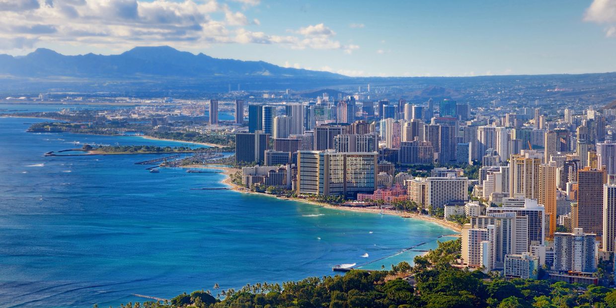 aerial view of Oahu, HI