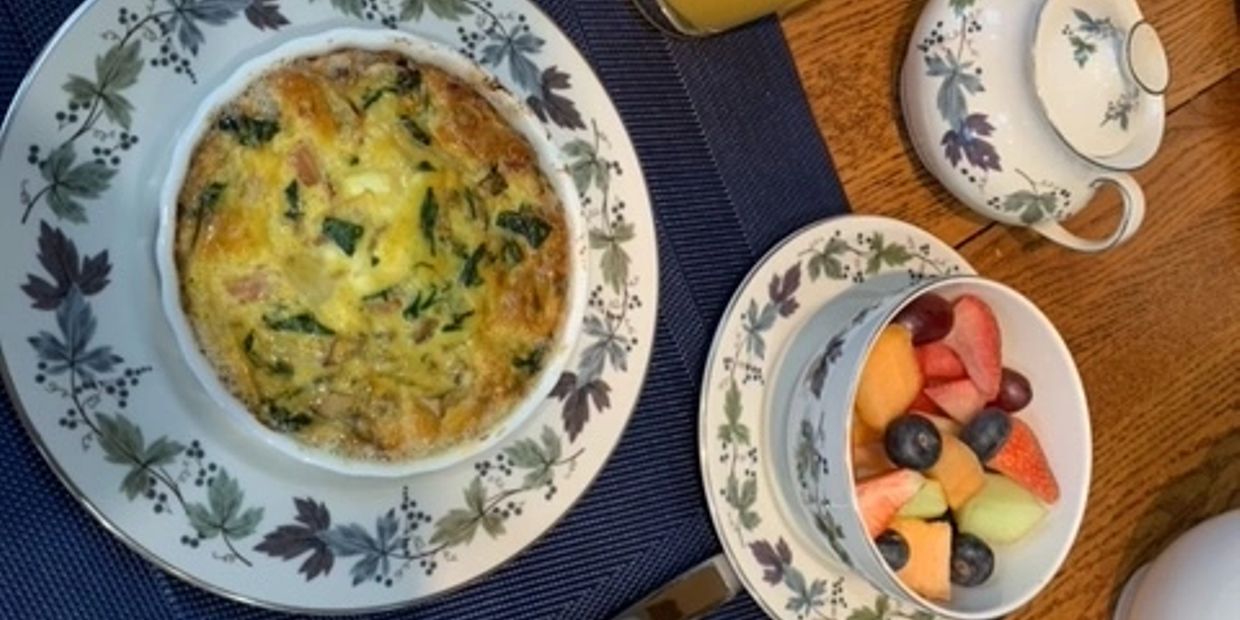 Freshly made hot breakfast. freshly squeezed orange juice. gluten free and vegan options available